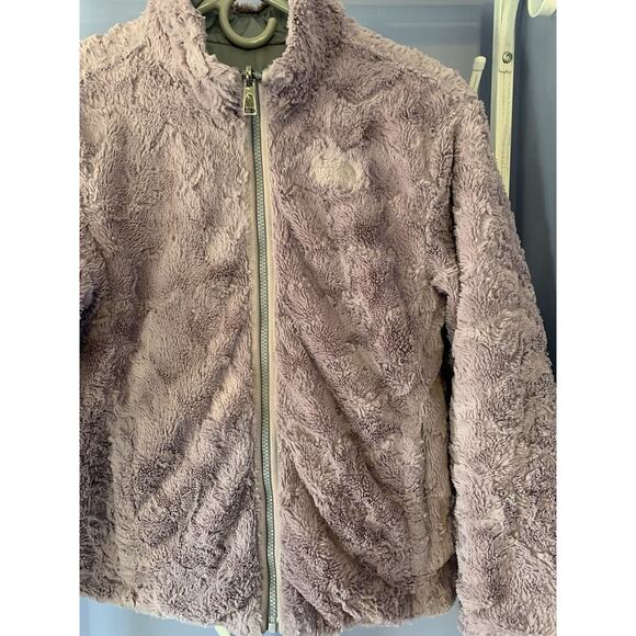 The North Face Jacket Girls 14/16 Gray and lavender Reversible Fleece Lg - Picture 6 of 12